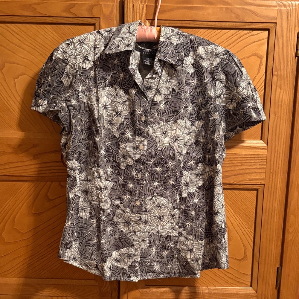 George Black and White Floral Men's Shirt
